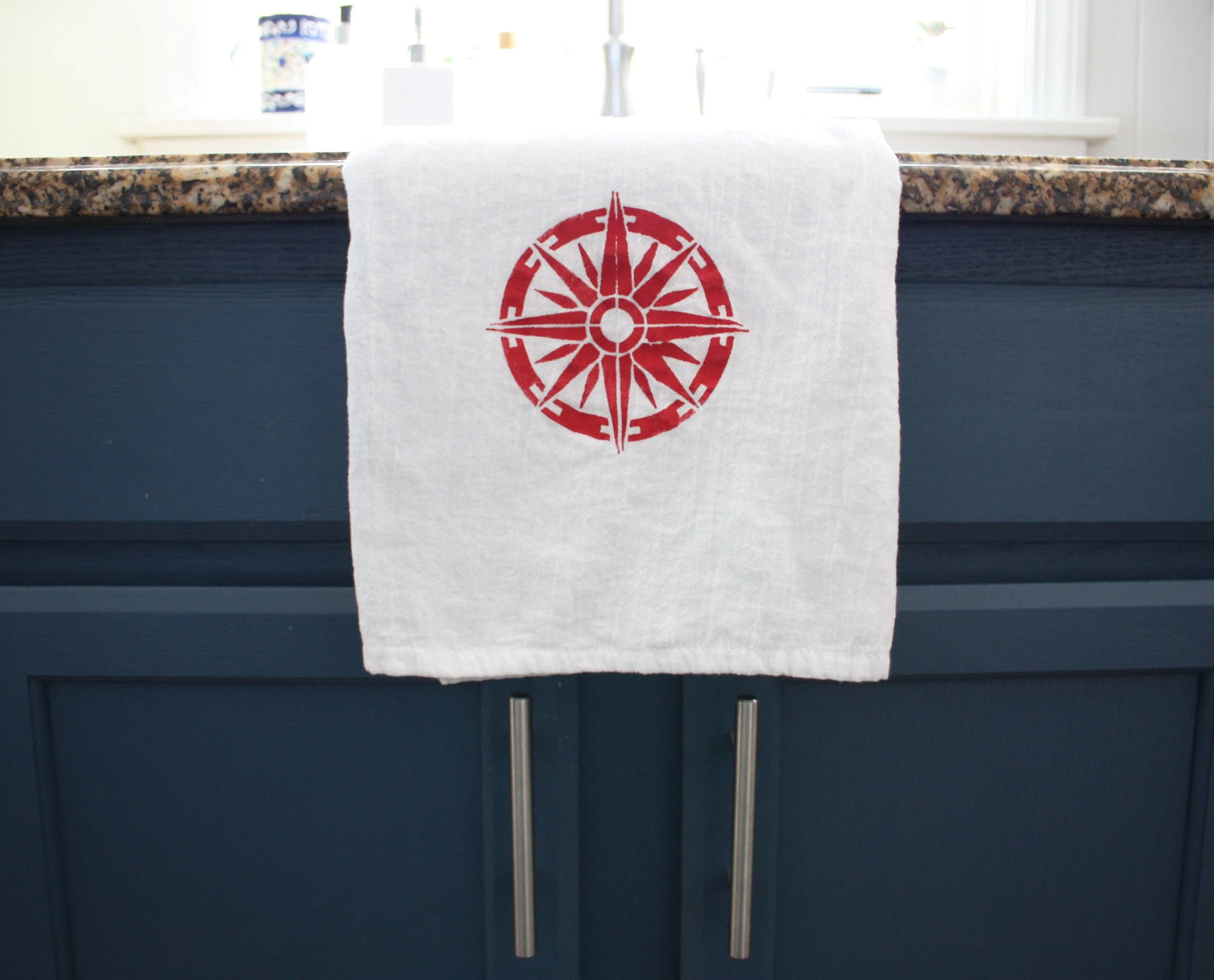 Set of 4 Nautical themed flour sack kitchen towels | gift idea | dish towels | beachy home accessories | tea towels | kitchen decor