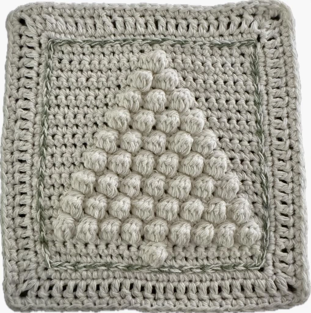 Set of 2 Hand Crocheted Washcloths Dishcloths, Face Cloth - 100% Cotton - GREAT GIFT - Handmade in the USA (Christmas Tree Dishcloth/Hot Pad Set)