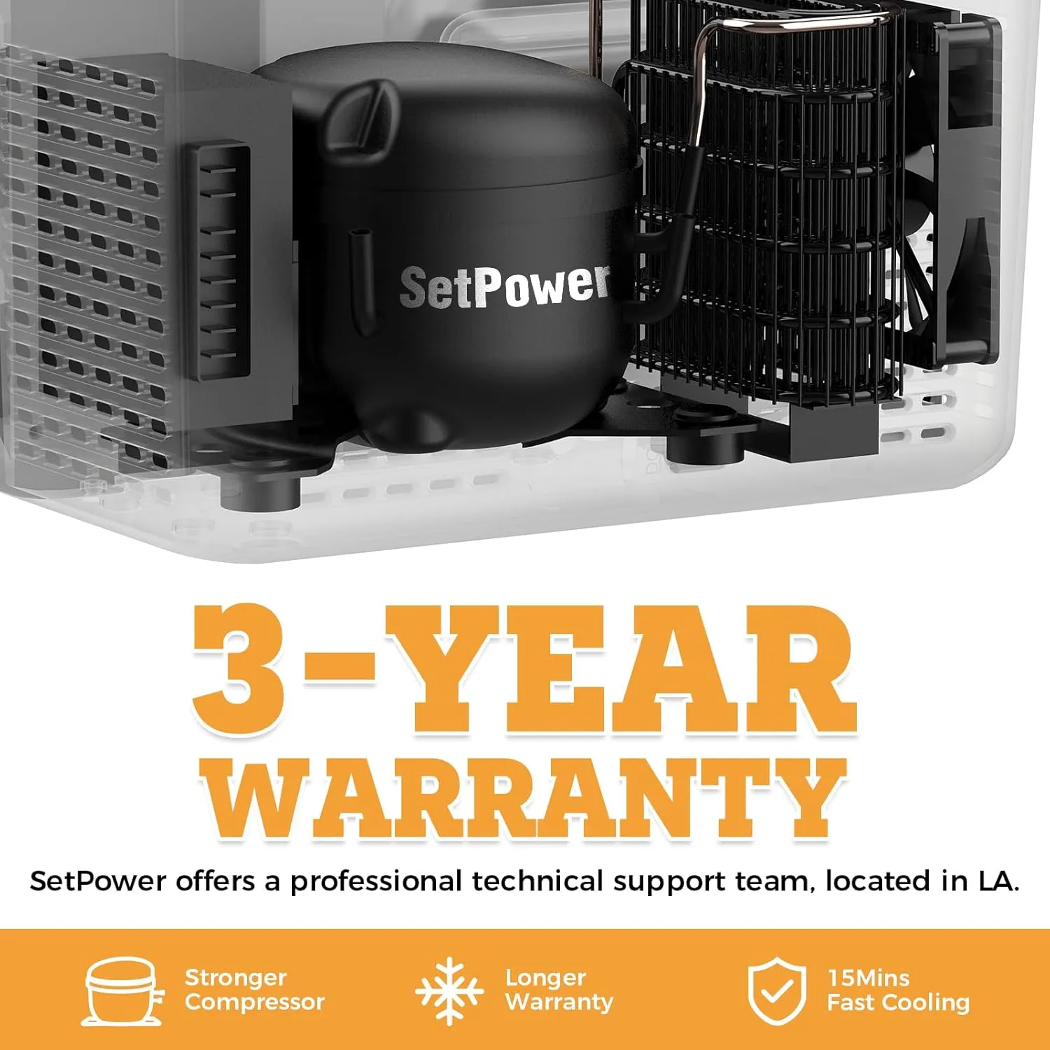 Setpower Electric Coolers for Vehicles AC/DC 12V Refrigerator, 20L/21QT Car Refrigerator Portable Freezer, Car Fridge Plug In Cooler for Truck RV SUV Van Travel Camping, White
