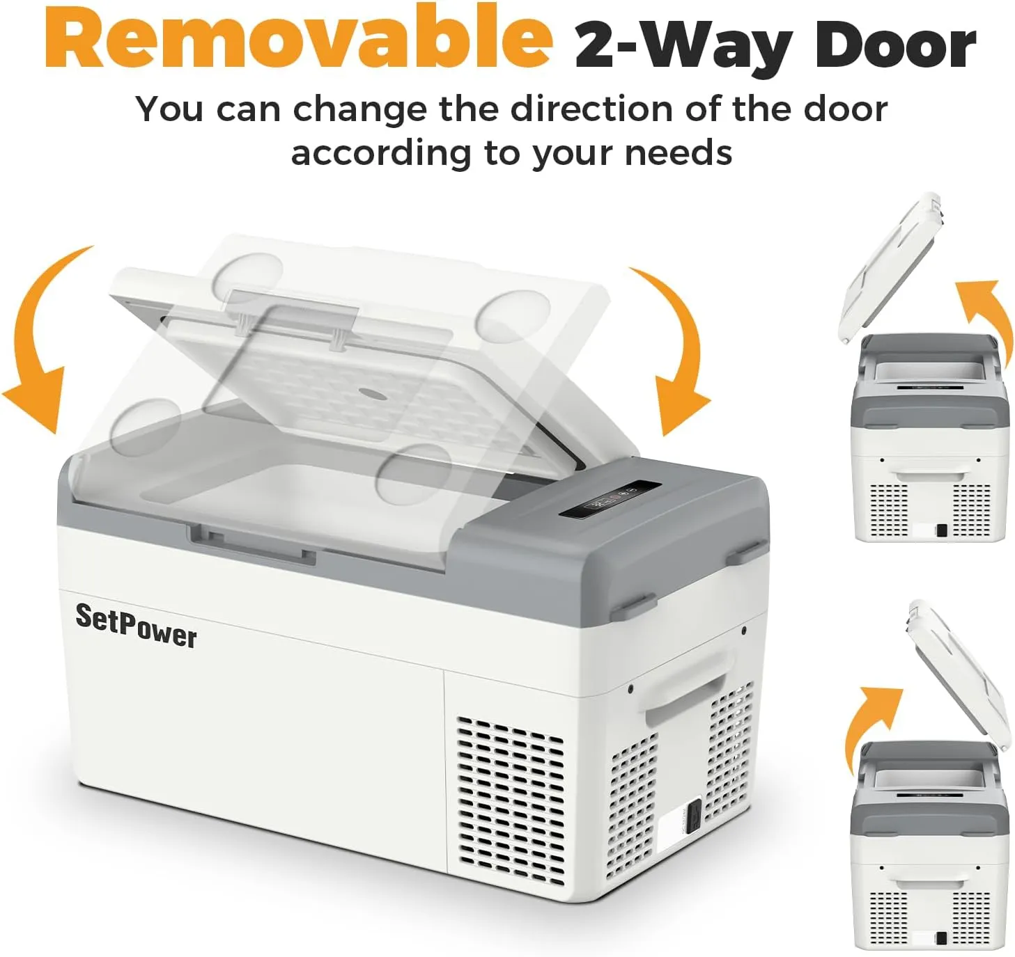 Setpower Electric Coolers for Vehicles AC/DC 12V Refrigerator, 20L/21QT Car Refrigerator Portable Freezer, Car Fridge Plug In Cooler for Truck RV SUV Van Travel Camping, White