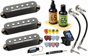 Seymour Duncan STK-S4s Classic Stack Plus Strat 3 Noiseless Pickup Set Bundle 11208-10-Bc