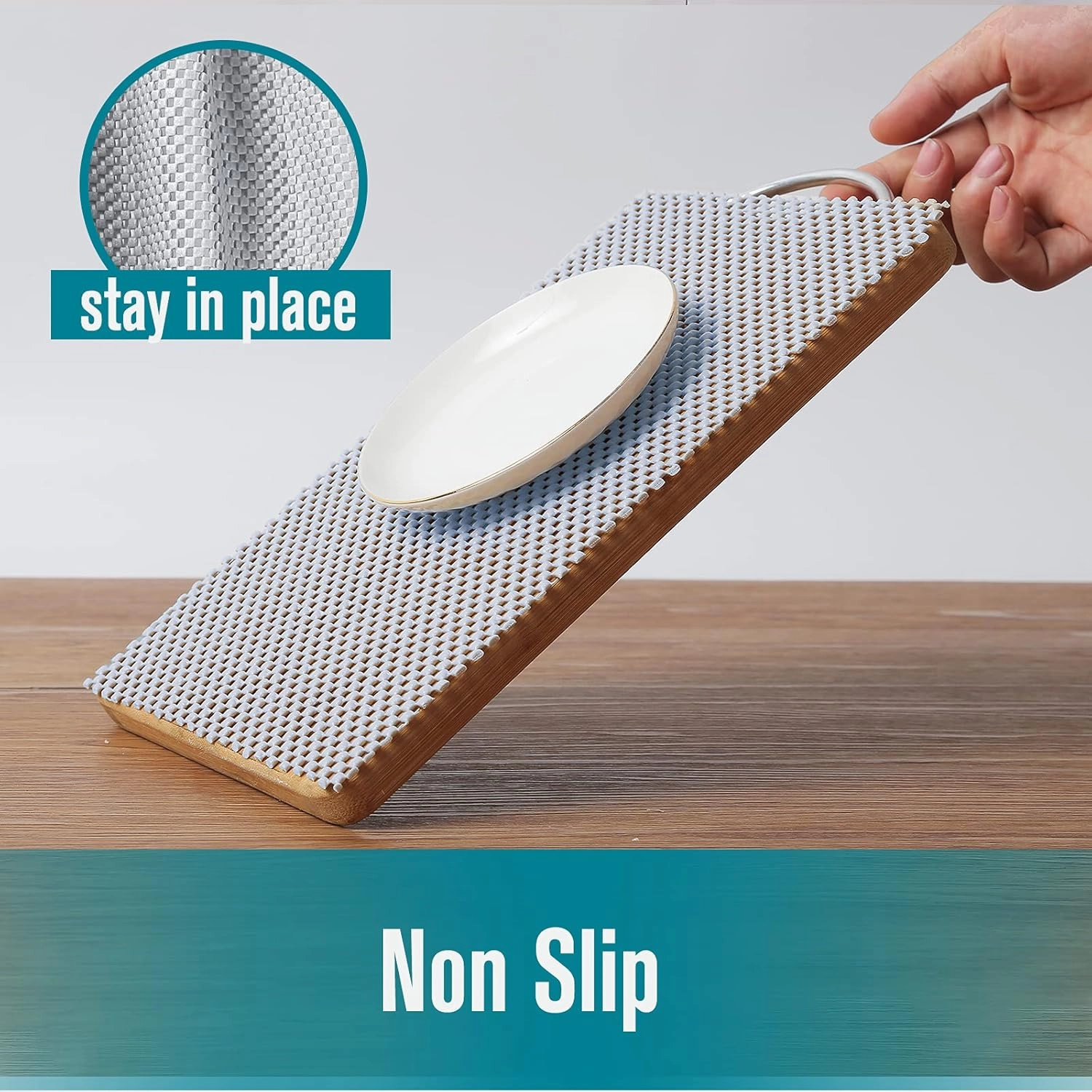 Shelf Drawer Liner Non-Adhesive Non Slip Durable Strong Long Size 12 in X 20ft for Drawers, Shelves, Cabinets, Storage, Kitchen and Desks, Beige