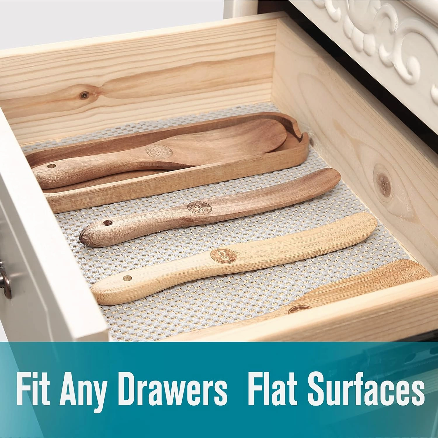 Shelf Drawer Liner Non-Adhesive Non Slip Durable Strong Long Size 12 in X 20ft for Drawers, Shelves, Cabinets, Storage, Kitchen and Desks, Beige