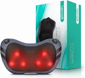 Shiatsu Neck and Back Massager with Heat - 3D Kneading Deep Tissue Massage Pillow for Lower Back, Shoulder, Calf, Foot, Use at Home, Car, Office (Pale Blue)