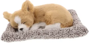 Sleeping Dog Car Ornament Plush Dashboard Pet Toy Realistic Dog Car Accessory for Interi