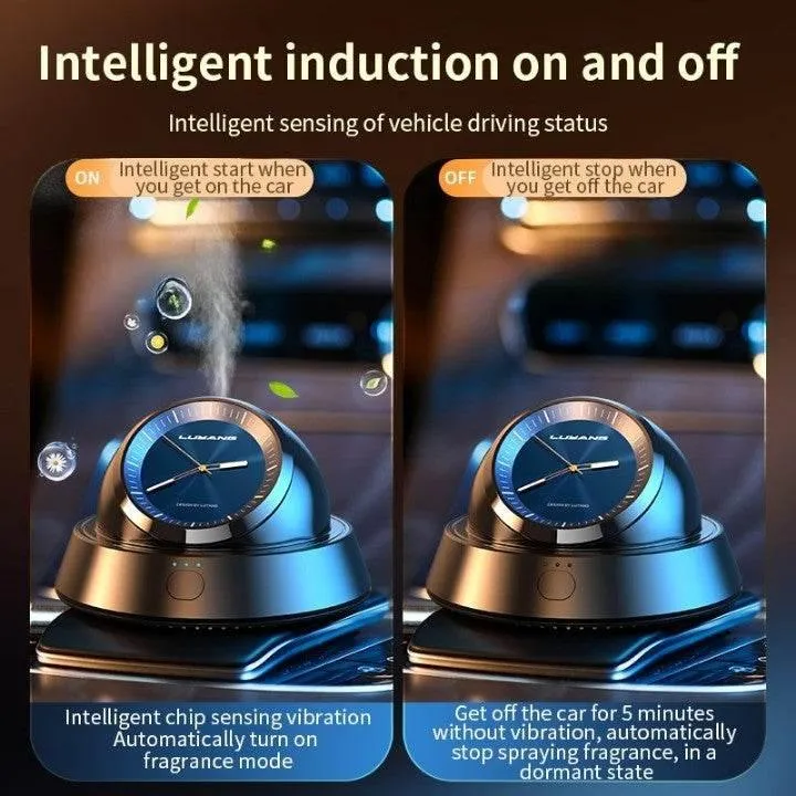 Smart Car Air Freshener Clock - Auto Aroma Device