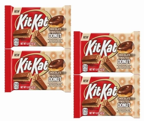 Smiling Sweets Kit Kat Chocolate Frosted Donut, Delicious Combination of Classic Chocolate with a Frosted Donut Twist, Break Apart and Share with Others (Pack of 4)