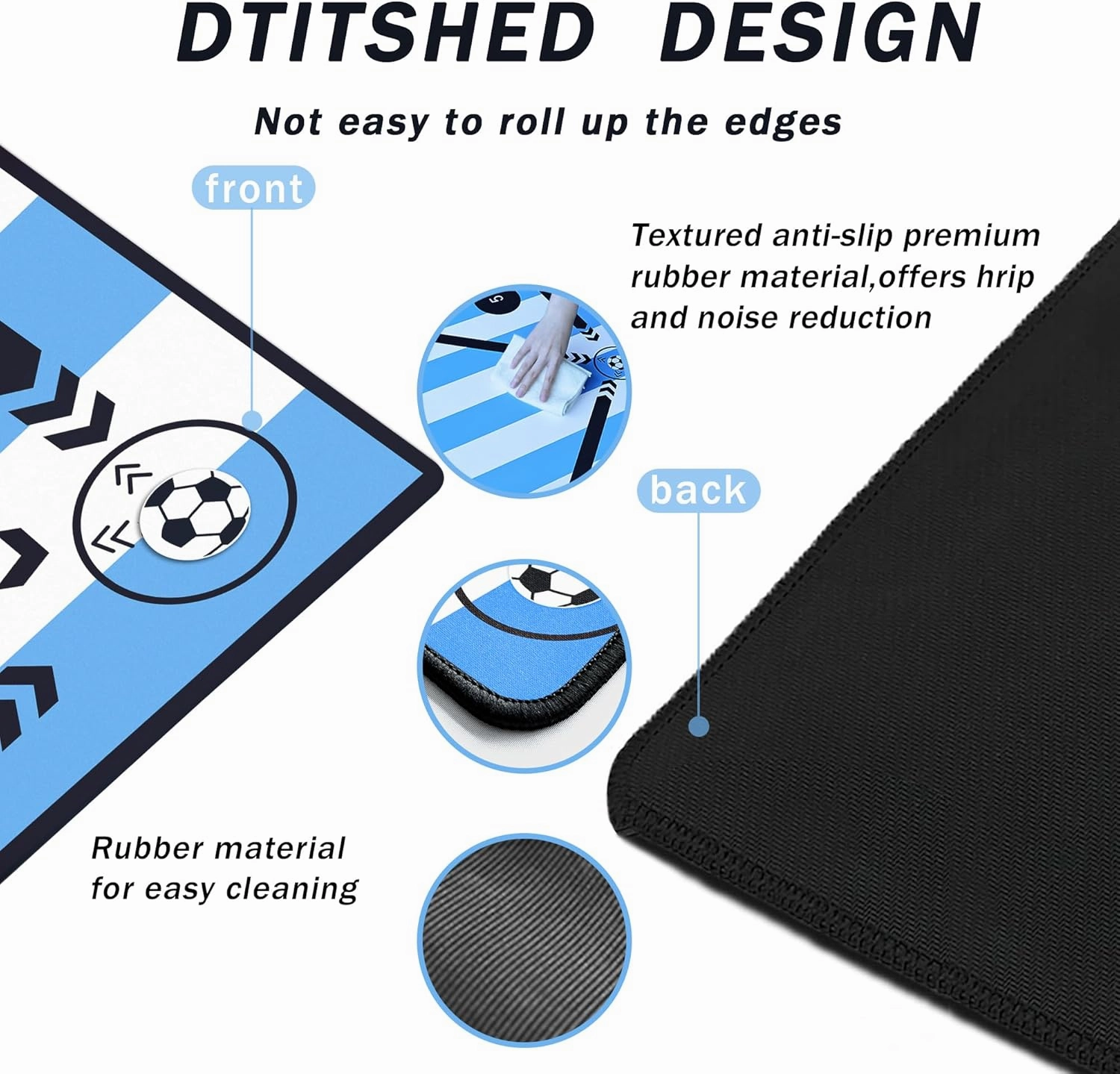 Soccer Training Mat with Silent Shock Absorption and Non-Slip Base for Footwork Training and Ball Mastery(Belt Version)