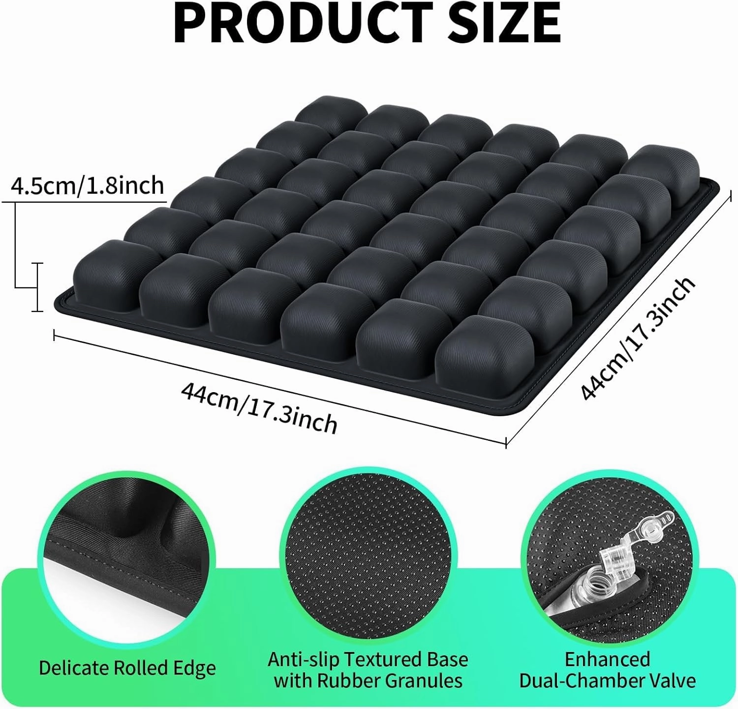 Sondur Travel Cushion,3D Air Inflatable Seat Cushion with Storage Bag, Portable Travel Seat Cushions for Airplane, Car, Office Chair, Wheelchair (Green)