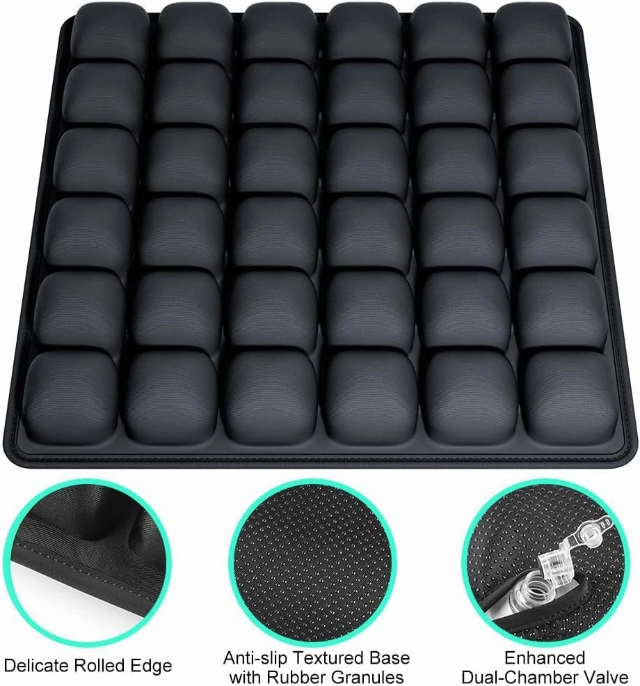 Sondur Travel Cushion,3D Air Inflatable Seat Cushion with Storage Bag, Portable Travel Seat Cushions for Airplane, Car, Office Chair, Wheelchair (Green)