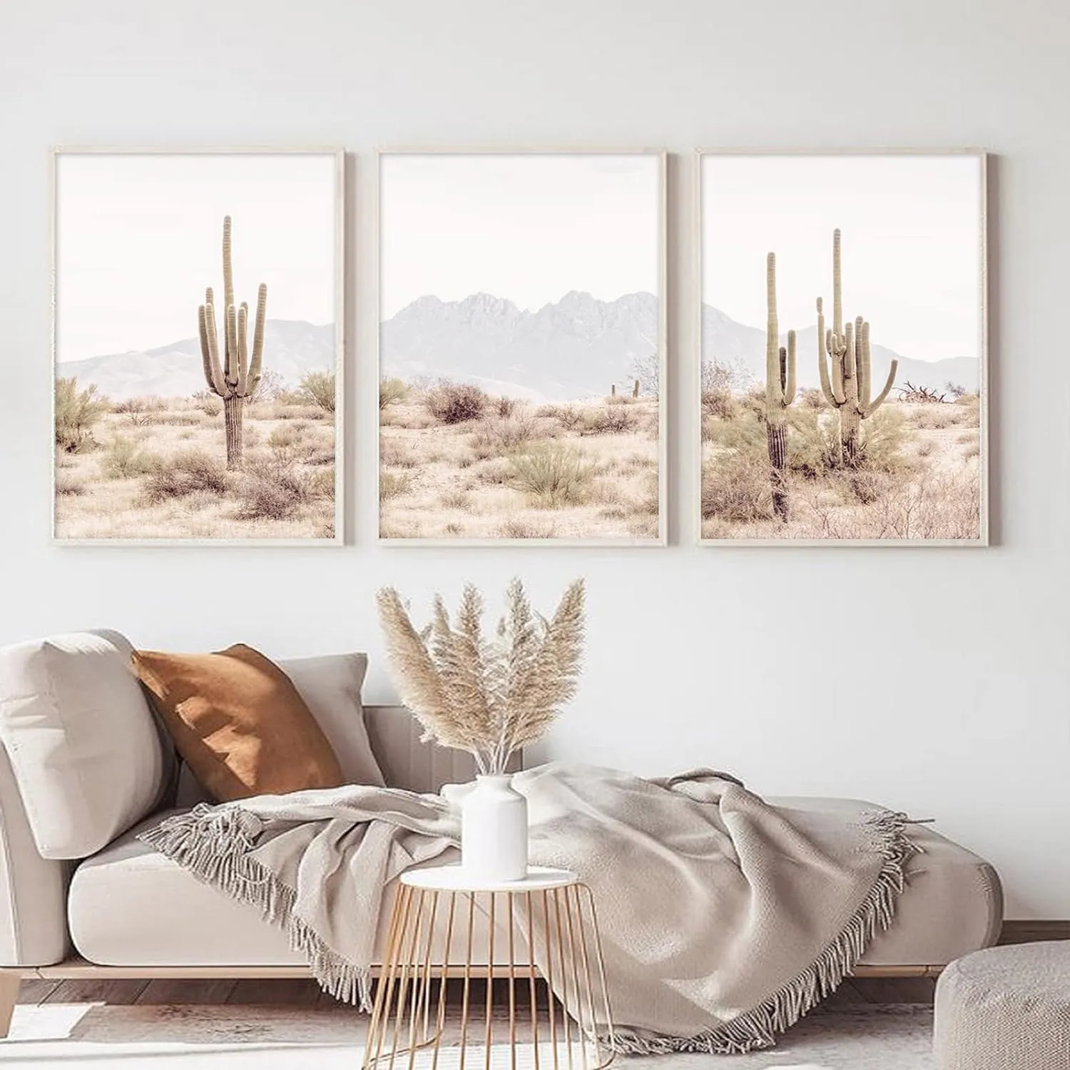 Sonoran Desert Landscape Wall Art Cactus Arizona Canvas Wall Decor Desert Poster Pictures Saguaro Cactus Art Prints Landscape Painting for Home Bedroom 12x16x3 Inch Unframed