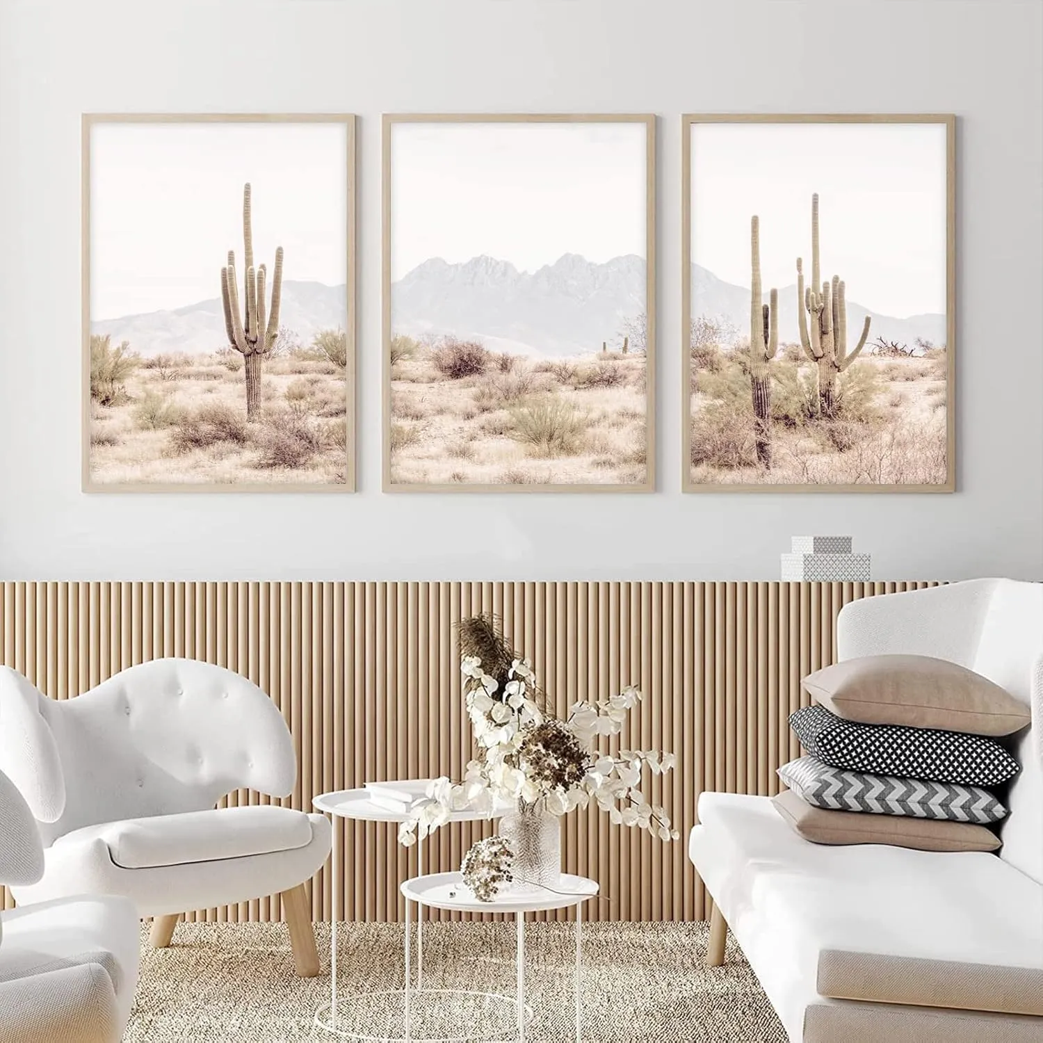 Sonoran Desert Landscape Wall Art Cactus Arizona Canvas Wall Decor Desert Poster Pictures Saguaro Cactus Art Prints Landscape Painting for Home Bedroom 12x16x3 Inch Unframed