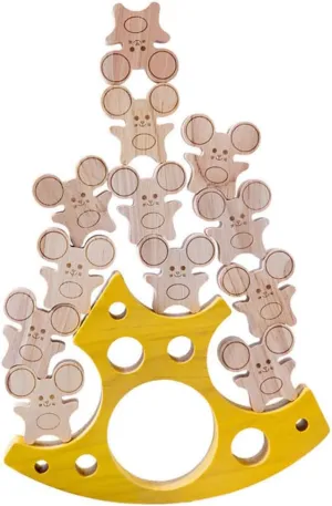 Sosoport Boys and Girls-Friendly Blocks Wooden Building Blocks Cheese Mice Improve Patience Imagination Safe Material