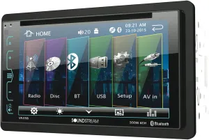 Soundstream VR-65B Double-DIN Bluetooth DVD/CD/AM/FM in-Dash Car Stereo with 6.2" Smart Sense Screen