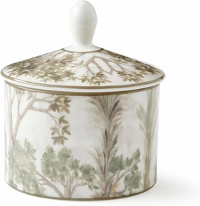 Spode Kit Kemp Tall Trees 10oz Sugar Bowl with Lid | Enchanted Forest Design | Porcelain | Dishwasher and Microwave Safe | For Tea and Coffee | Fabulous Gift | Home & Gathering Use