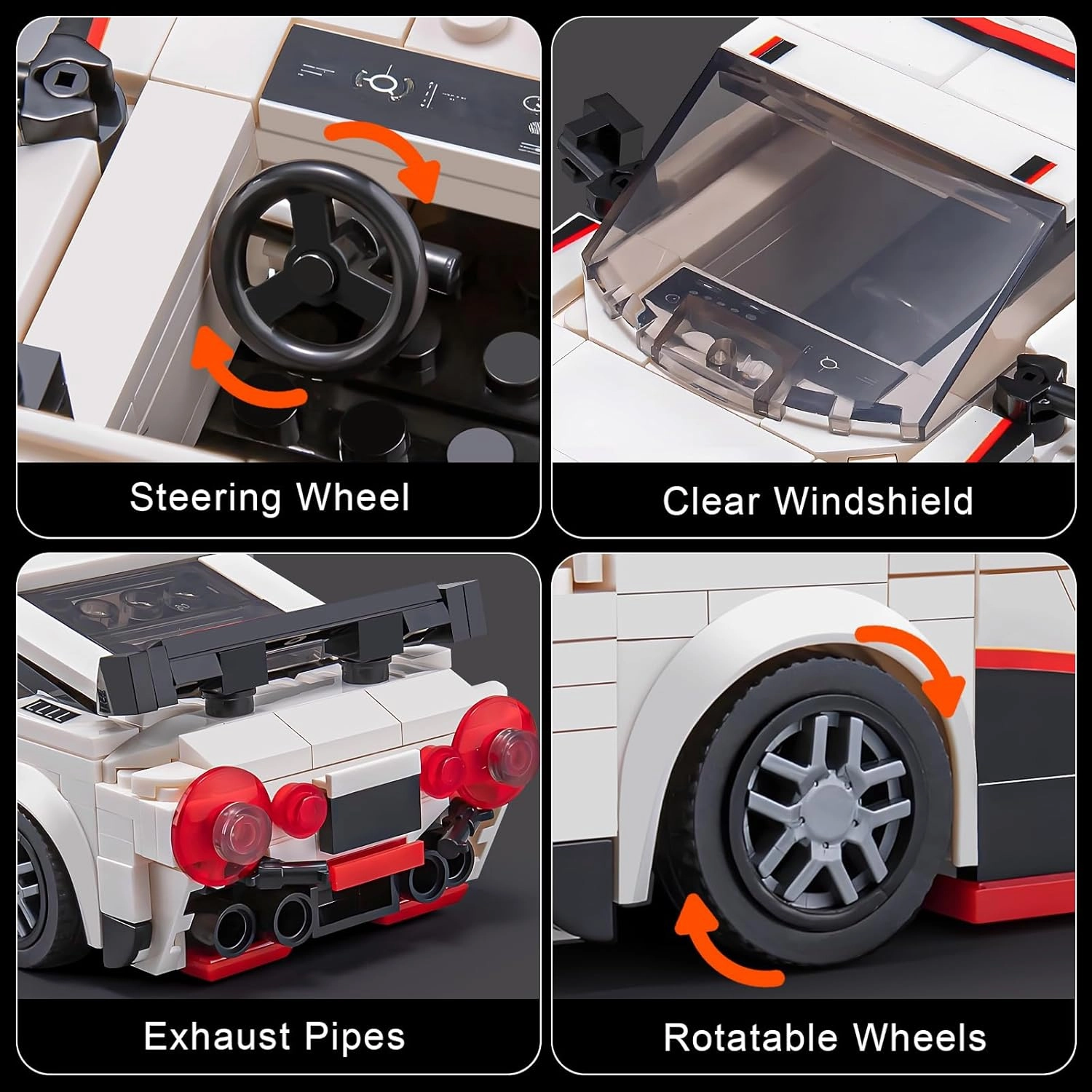 Sports Car Building Set for Adults, Classic Racing Car Decor Model Kit with Display Box, Vehicle Consturction Toys Gifts for Kids Boys Boyfriends Age 8-12-16 (317 Pieces)