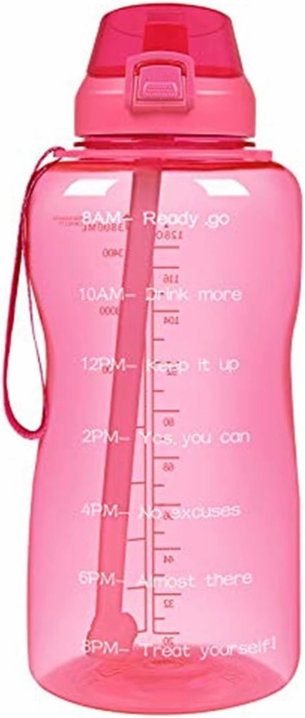 Sports Cup Large-Capacity Outdoor Sports Water Bottle with Rebound Straw Plastic Cup Rope Water Cup