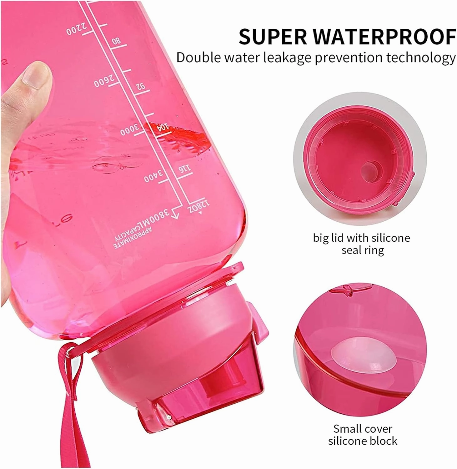 Sports Cup Large-Capacity Outdoor Sports Water Bottle with Rebound Straw Plastic Cup Rope Water Cup