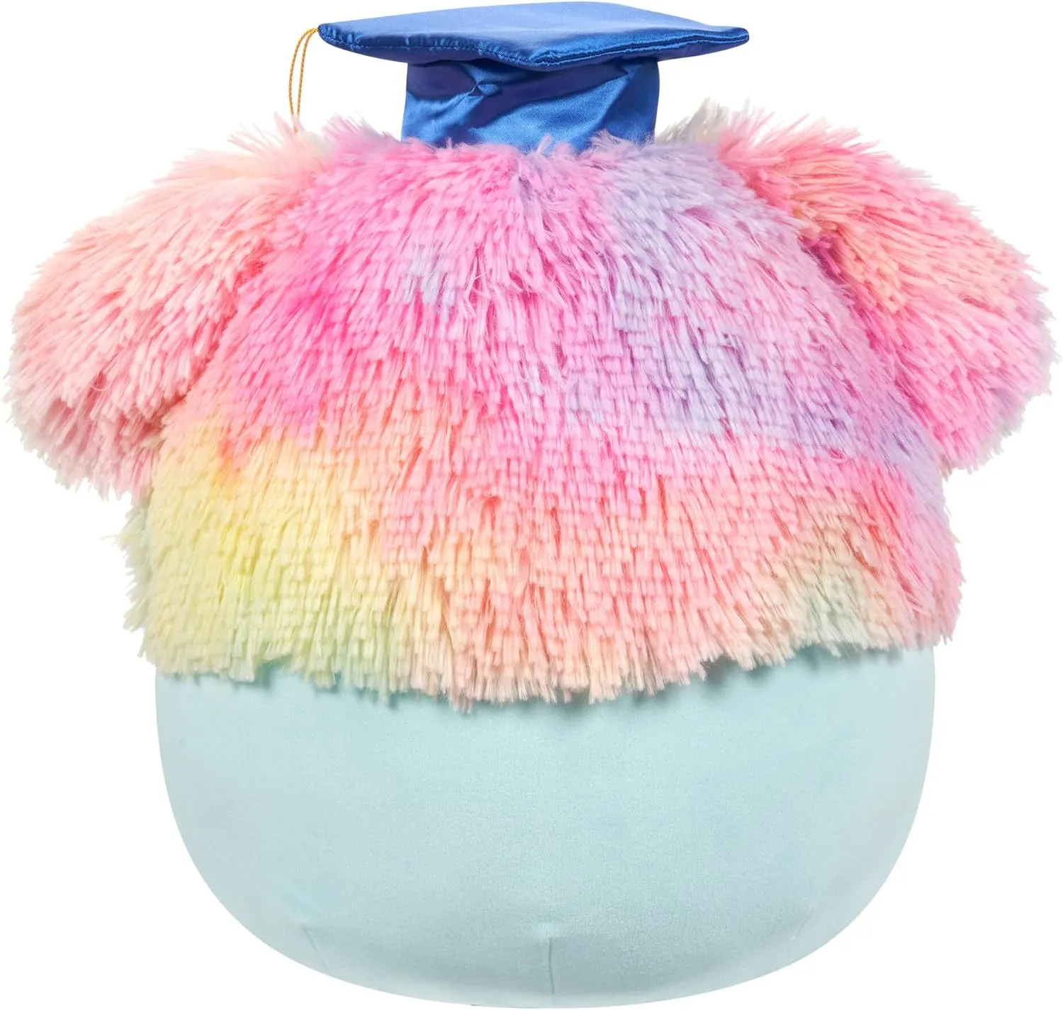Squishmallows Original 12-Inch Zozo Blue Bigfoot with Rainbow Mane and Graduation Cap - Official Jazwares Plush
