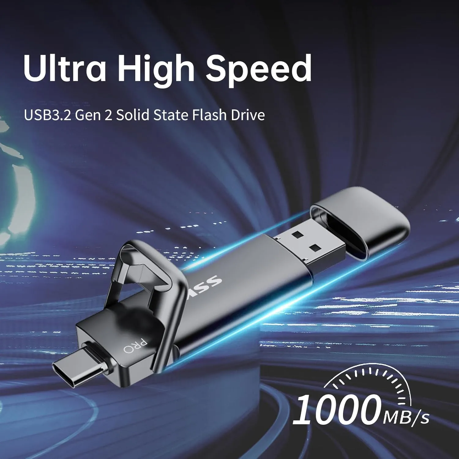 SSK 1TB USB C Thumb Drive up to 1000MB/s,Fast USB Flash Dual Drive,External SSD Flash Drive Type C USB A 3.2 Gen 2 Flash Drive,USB C Memory Stick for iPhone 15/PS4/Android Phone/Tablet/Windows/Mac