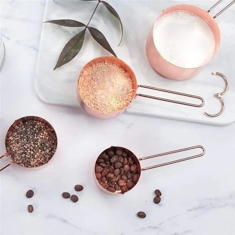 Stainless Steel Measuring Cups and Spoons Set of 8 – Engraved, Durable, and Elegant