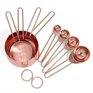 Stainless Steel Measuring Cups and Spoons Set of 8 – Engraved, Durable, and Elegant