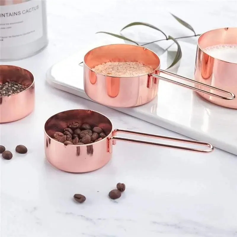 Stainless Steel Measuring Cups and Spoons Set of 8 – Engraved, Durable, and Elegant