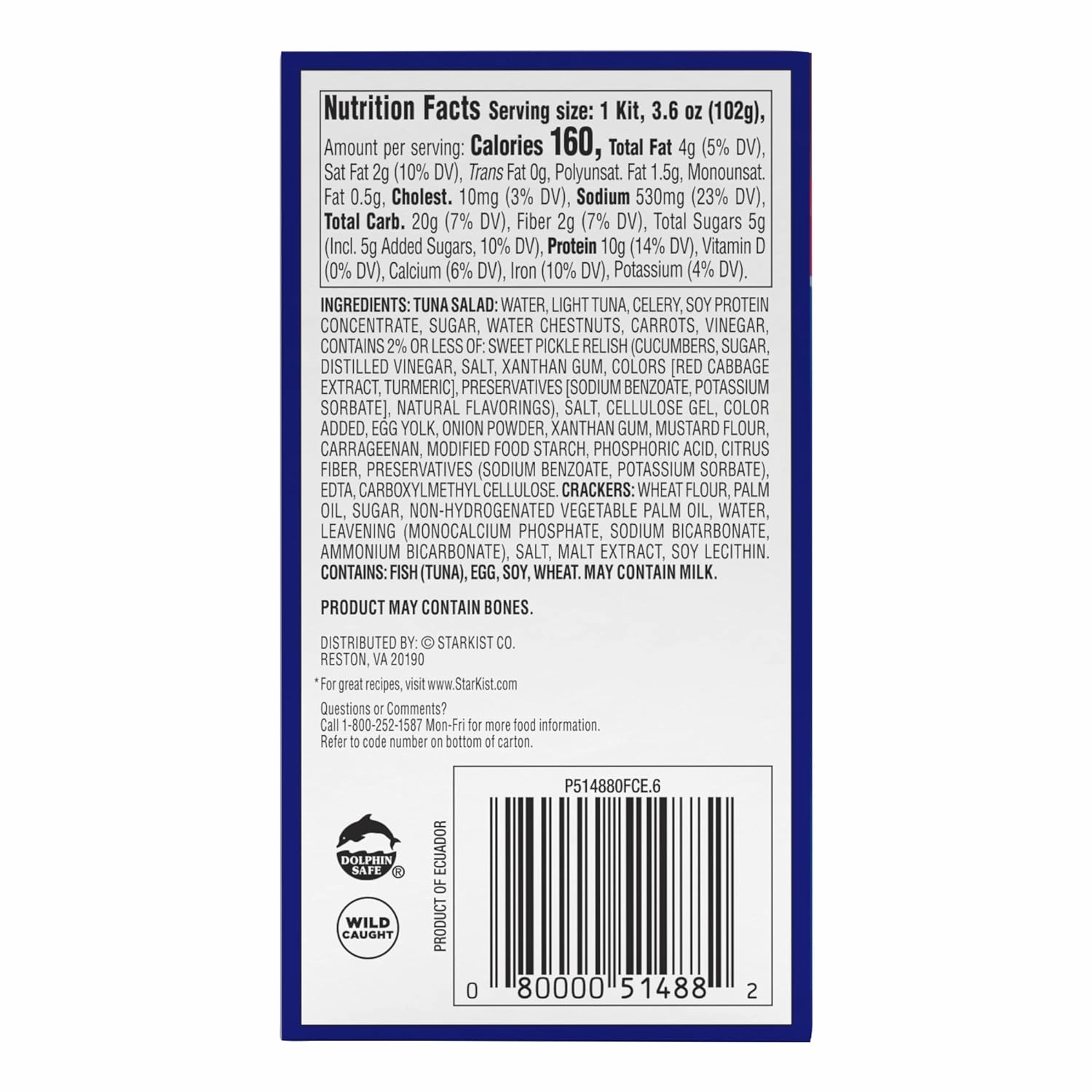 StarKist Snack-To-Go Ready to Eat Meals Tuna Salad Kit, 3.6 oz (12 Pack) Classic Tuna Salad with Crackers Kit.