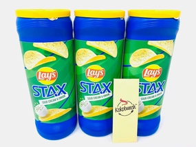 Stax Chips Potato Crisp Sour Cream and Onion Snack Pack Chip Flavors Bundle | 3Pk- 5.5 oz