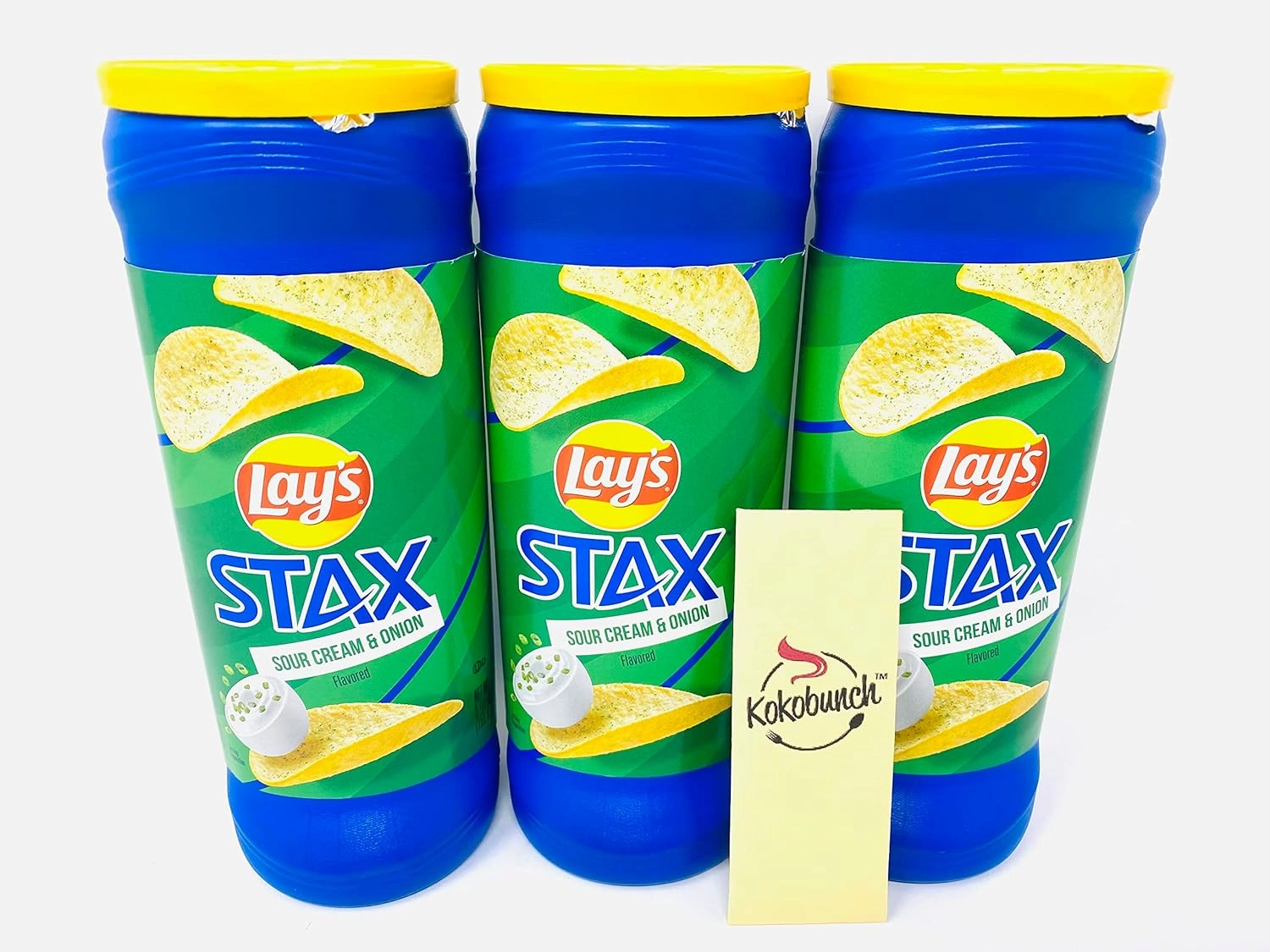 Stax Chips Potato Crisp Sour Cream and Onion Snack Pack Chip Flavors Bundle | 3Pk- 5.5 oz