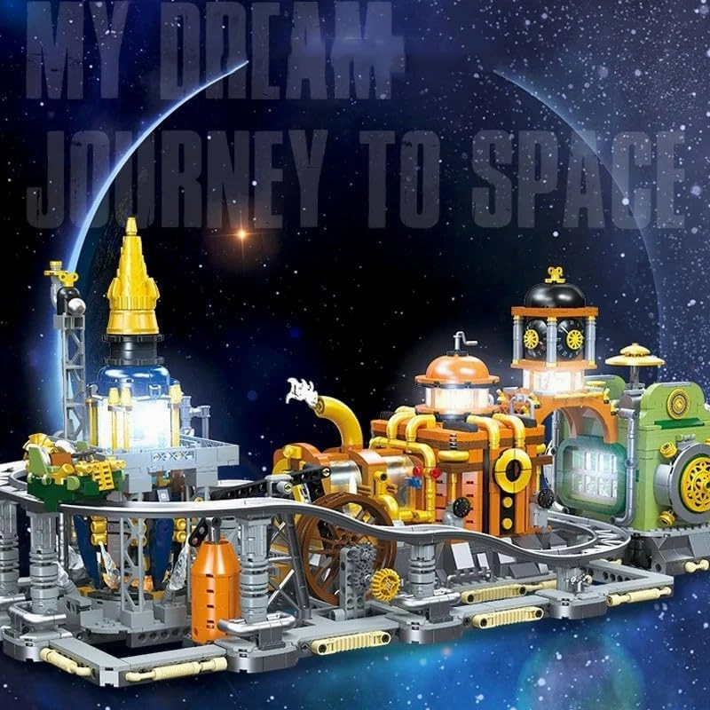 Steampunk: Moon Base Building Block,Space Station Building Bricks,Engineering Toy Present and Collectible Space Kit for Adults and Science Experiments Learning Kits(2842pcs)