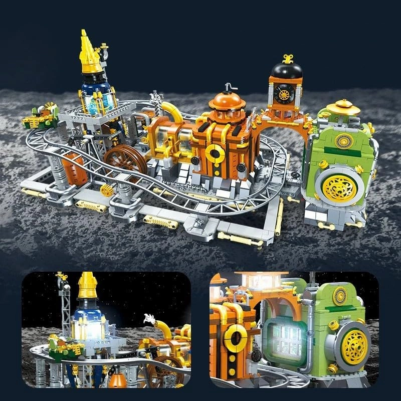 Steampunk: Moon Base Building Block,Space Station Building Bricks,Engineering Toy Present and Collectible Space Kit for Adults and Science Experiments Learning Kits(2842pcs)
