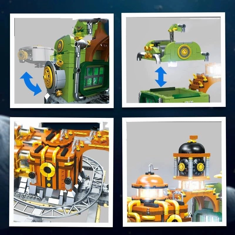 Steampunk: Moon Base Building Block,Space Station Building Bricks,Engineering Toy Present and Collectible Space Kit for Adults and Science Experiments Learning Kits(2842pcs)