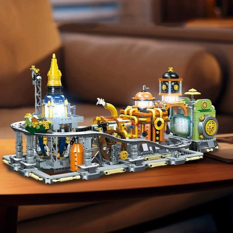 Steampunk: Moon Base Building Block,Space Station Building Bricks,Engineering Toy Present and Collectible Space Kit for Adults and Science Experiments Learning Kits(2842pcs)
