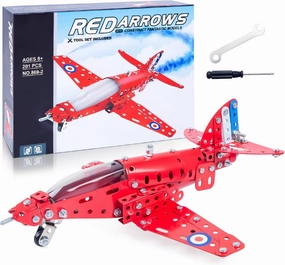 STEM Assembled Model Plane Kit Building Toy, 201 Pieces STEM Projects Airplane Building Kits for Kids Age 8-12, STEM Educational Model Kit Gifts for Teenage Boys & Girls 8 , Red, 7*9*3 inch