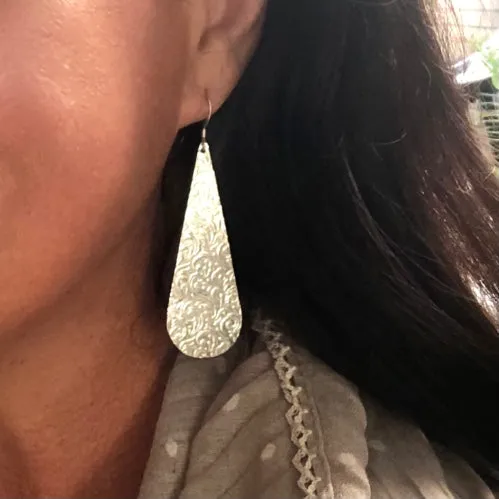 Sterling Silver Teardrop Earring -  Secret Garden