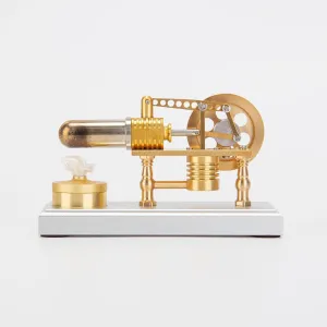 Stirling Engine Model Kit, Mini Hot Air Stirling Engine Motor Model, Mechanical Metal Stirling Motor Electricity Power Generator Engine Science Kit for Adults -RTR Version