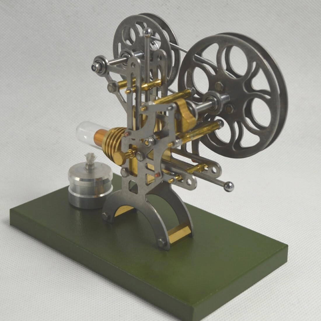 Stirling Engine Model Kits, Retro Projector-Style Stirling Engine with Quartz Glass Heating Chamber for Physical Science Experiment Display