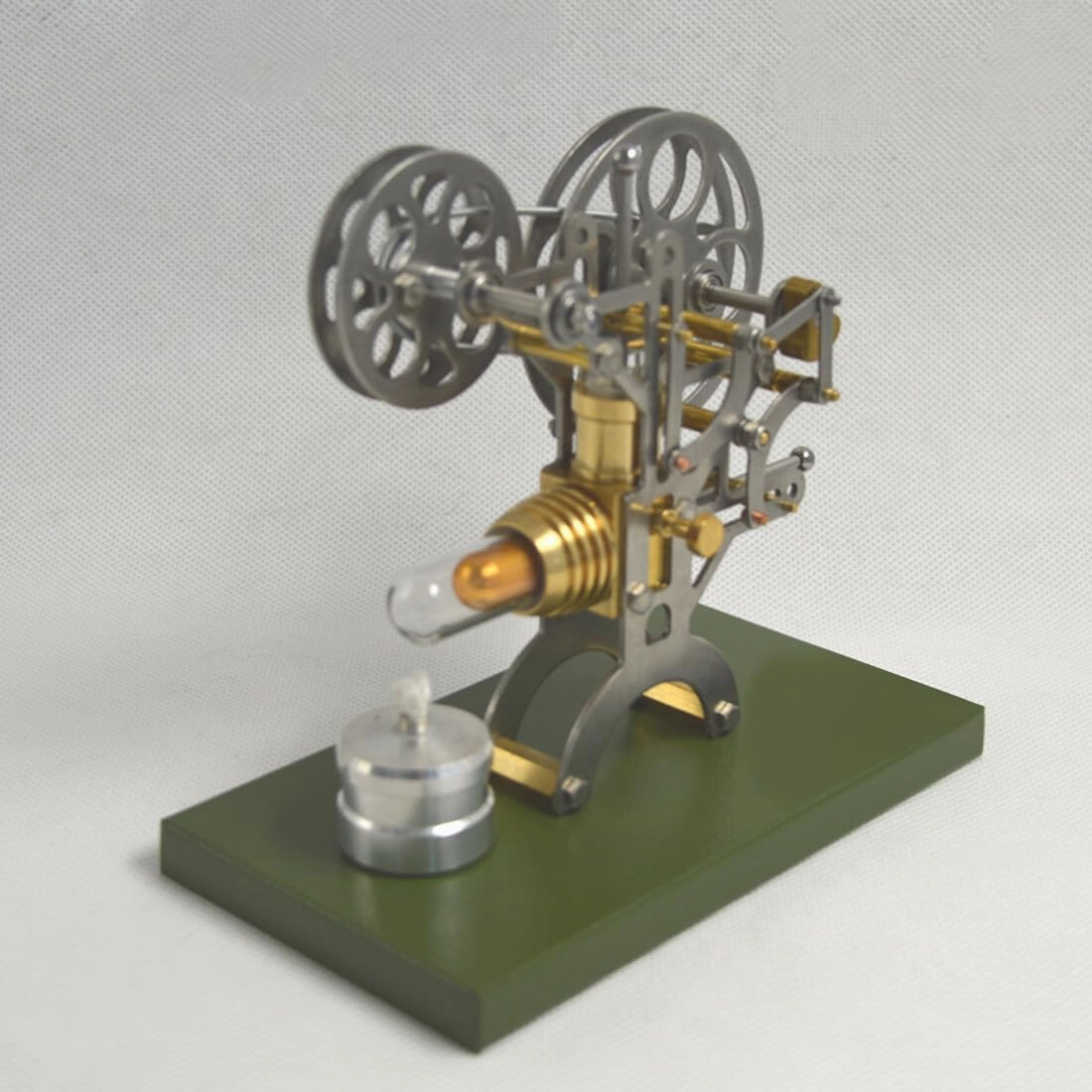 Stirling Engine Model Kits, Retro Projector-Style Stirling Engine with Quartz Glass Heating Chamber for Physical Science Experiment Display