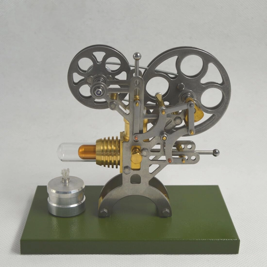 Stirling Engine Model Kits, Retro Projector-Style Stirling Engine with Quartz Glass Heating Chamber for Physical Science Experiment Display
