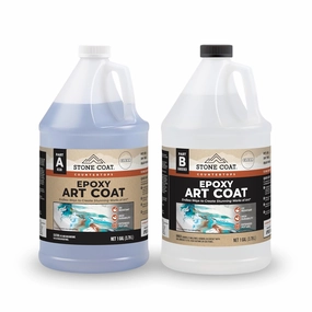 Stone Coat Countertops Art Coat Epoxy Resin Kit (2 Gal) Zero VOCs, Extended Working Time, Food safe, UV Resistant, Works with Alcohol Ink, Glitter, Dyes, Tumbler, Coaster and other DIY Art Projects