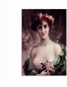 SUKWA Emile Vernon Vintage Oil Painting Poster Pink Rose Poster1 Canvas Poster Bedroom Decor Office Room Decor Gift Unframe-style 08x12inch(20x30cm)