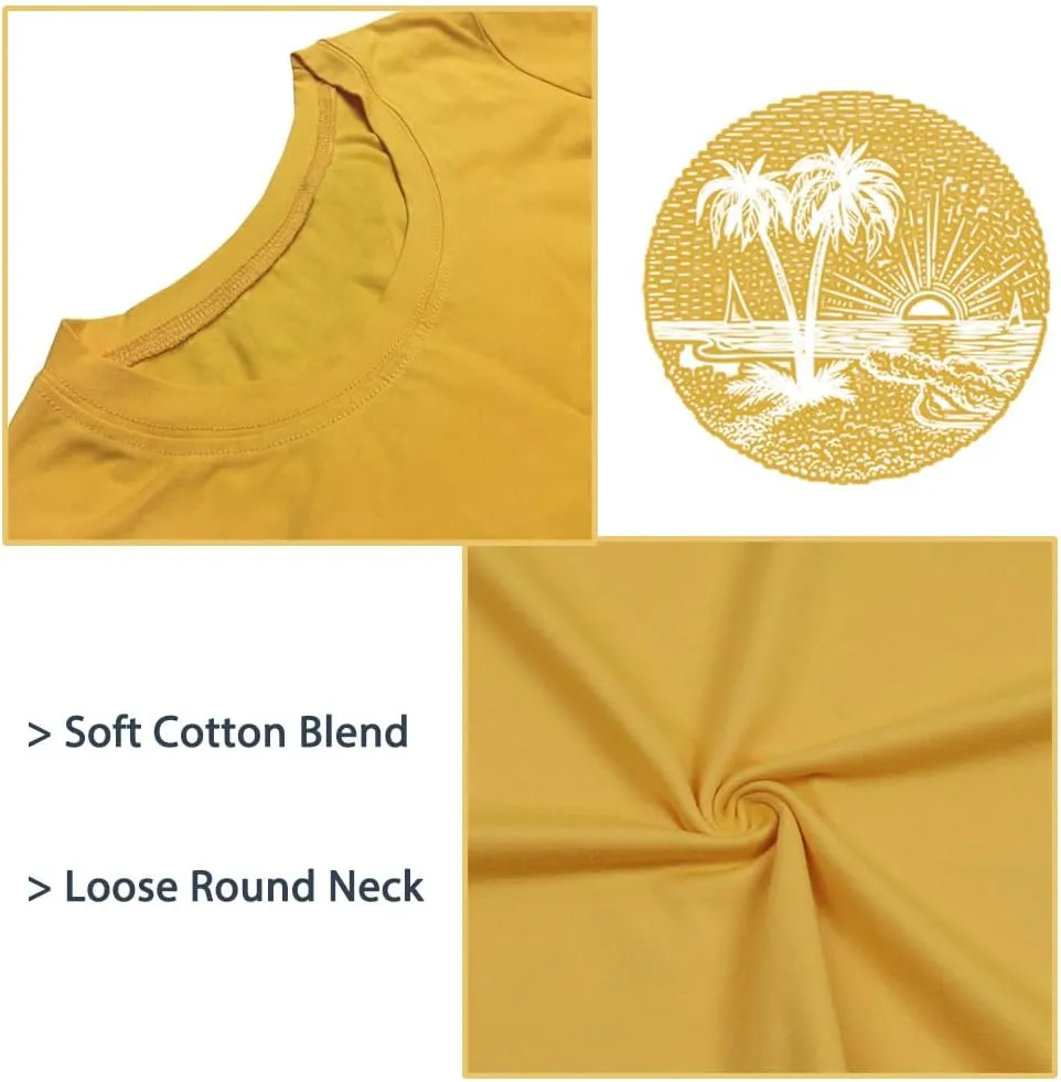Summer Beach Tank Tops for Women Funny Cute Sunshine Coconut Tree Graphic Tee Shirt Hawaiian Family Vacation Tops