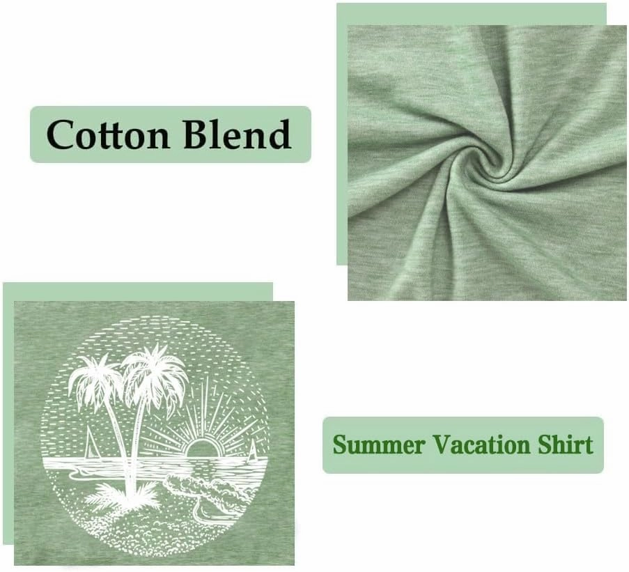Summer Beach Tank Tops for Women Funny Cute Sunshine Coconut Tree Graphic Tee Shirt Hawaiian Family Vacation Tops