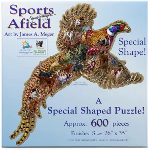 SUNSOUT INC - Sports Afield Pheasant Days - 685 pc Special Shape Jigsaw Puzzle by Artist: James Meger - Finished Size 26" x 35" - MPN# 95059