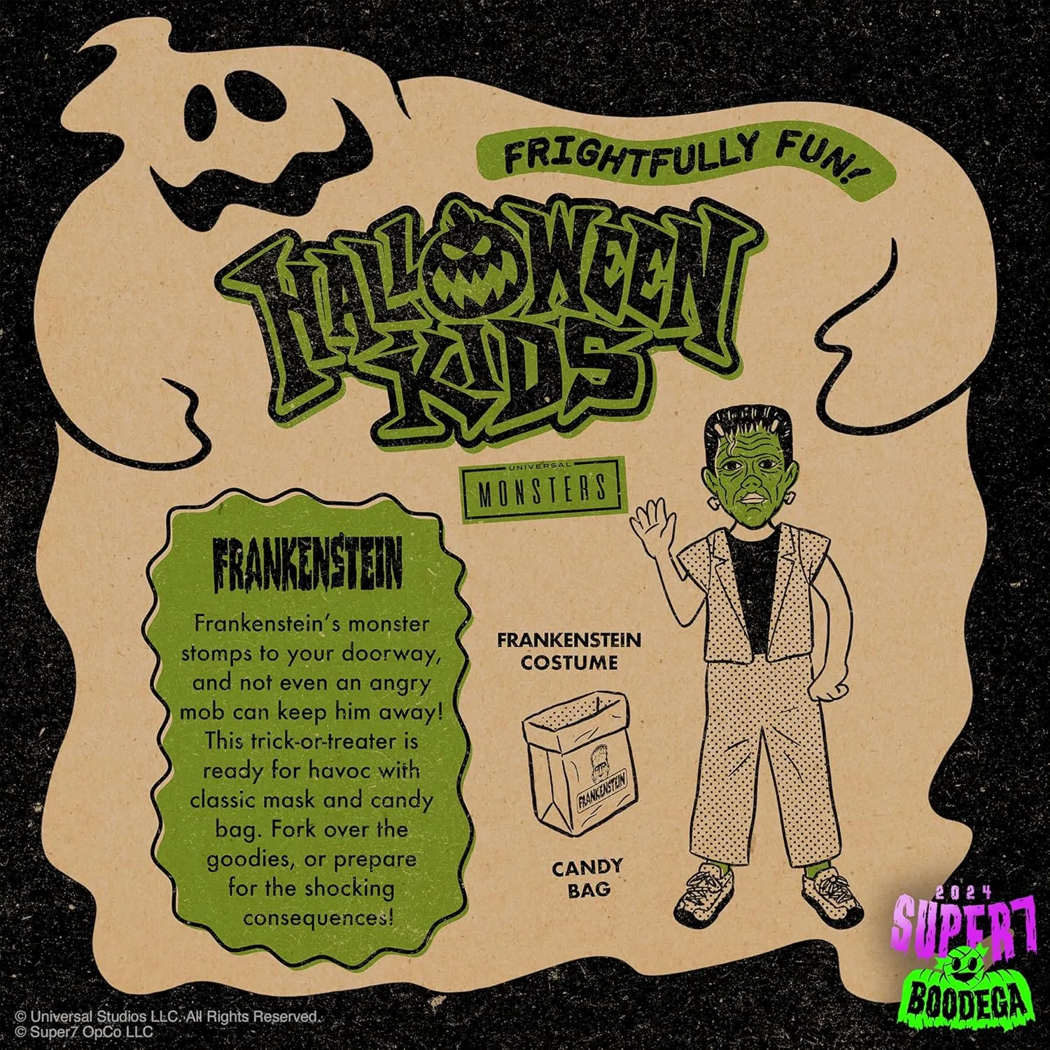 Super7 Halloween Kids Universal Monsters Frankenstein Boy - 3.75" Universal Monsters Movies Action Figure with Accessory Classic Movie Collectibles