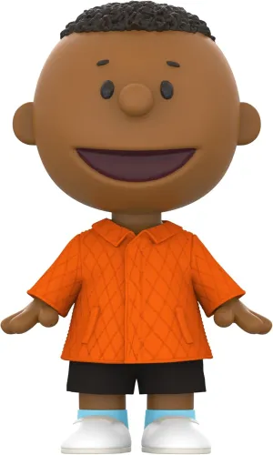 Super7 Supersize Peanuts Franklin with Jacket - 16" Peanuts Action Figure with Fabric Clothing Classic Cartoon Collectibles and Retro Toys