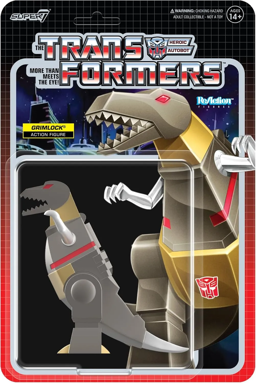 Super7 Transformers Grimlock (Metallic) - 3.75" Transformers Action Figure Classic Cartoon Collectibles and Retro Toys