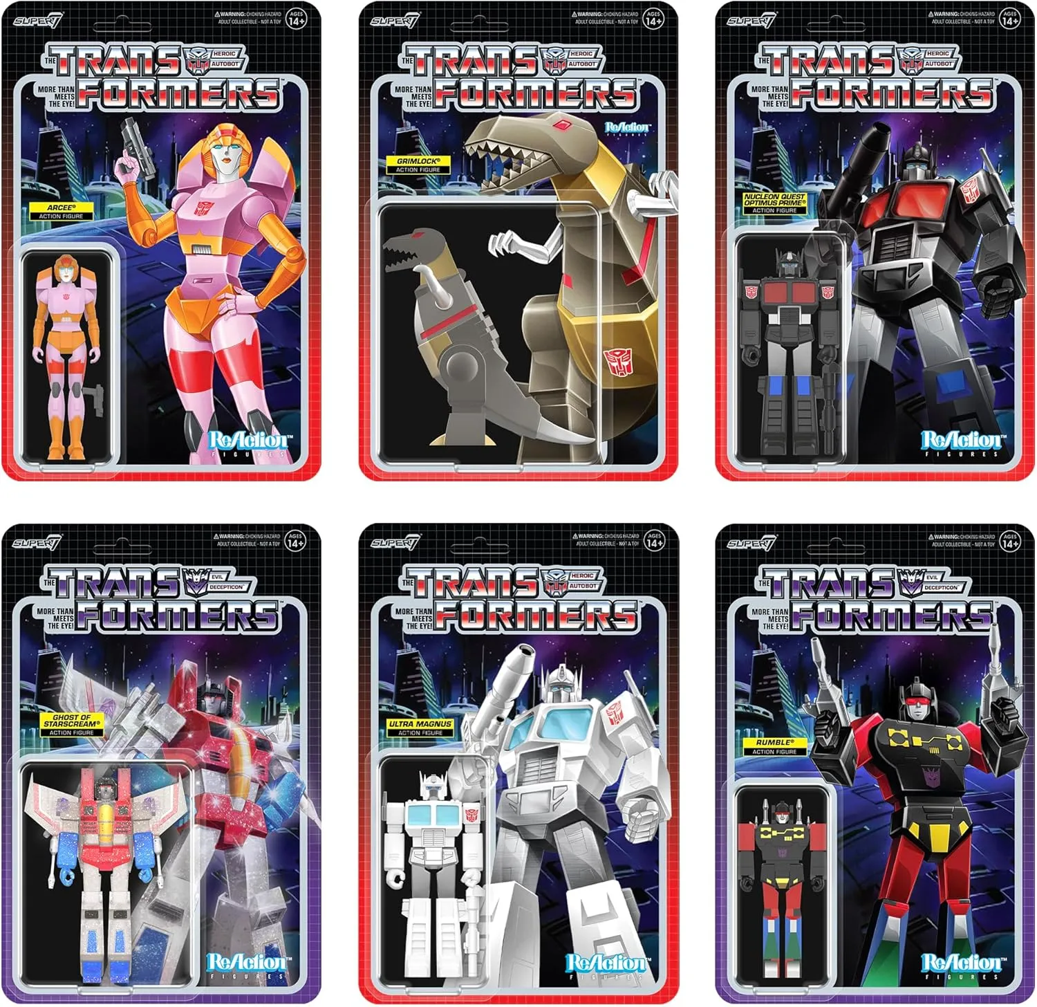 Super7 Transformers Grimlock (Metallic) - 3.75" Transformers Action Figure Classic Cartoon Collectibles and Retro Toys