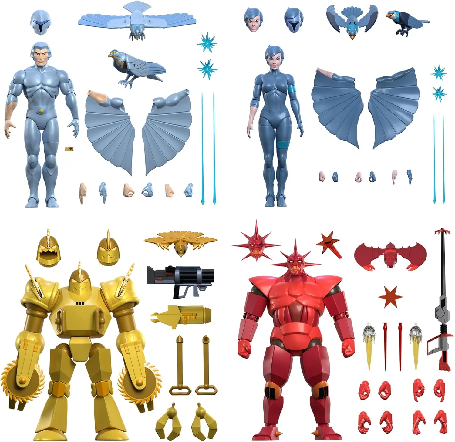 Super7 ULTIMATES! SilverHawks Buzz-Saw - 8" SilverHawks Action Figure with Accessories Classic Cartoon Collectibles and Retro Toys